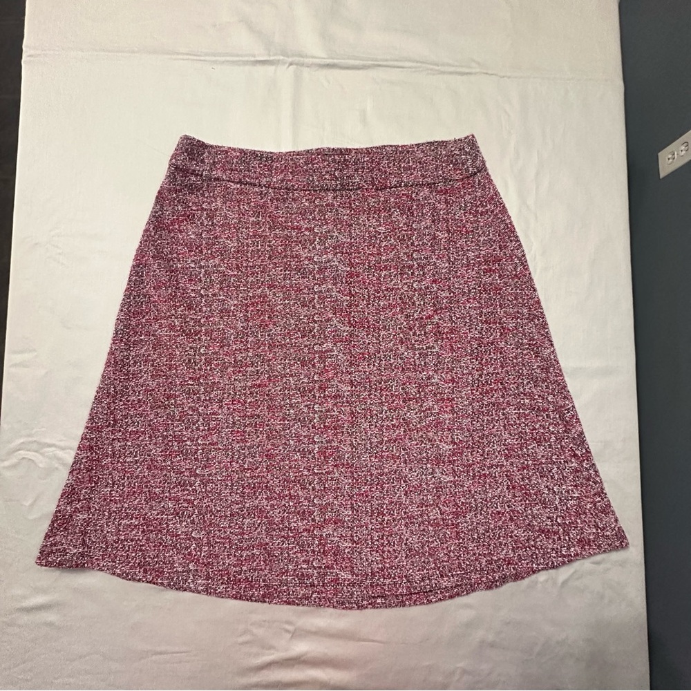 SOHO Pink & White Textured Knit A-Line Skirt M